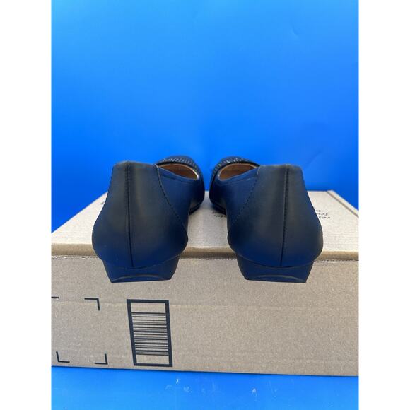 Naturalizer N5 Comfort Black Leather Fabric Flats Square Toe Size 11M - Picture 4 of 6